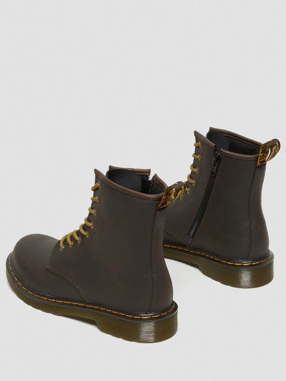 Dr. Martens Youth 1460 Wildhorse Leather Lace Up Boots Brown NWT Size 3